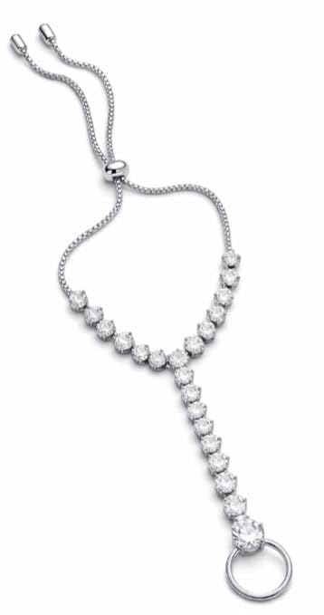 Adjustable Hathphool Hand Bracelet Ring for Women | Crystal Hand Harness Bracelet with Ring Chain | Elegant Hand Jewelry for Wedding, Party & Daily Use | Adjustable Size-image-5