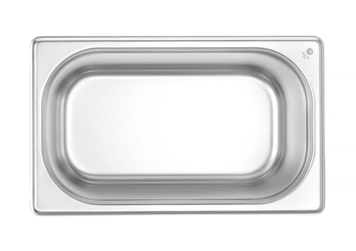 HENDI Gastronormbehälter, geeignet für Chafing Dishes, Bain-marie, Backöfen, Kühlschränken, Gefrierschränke, temperaturbeständig von -40° bis 250°C, 4L, GN 1/4, 265x162x(H) 150mm, Edelstahl