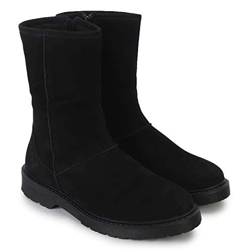 Image of YOHO Slays women comfortable Boots | Extra cushioned foot bed and skin friendly Ankle Boot with low heels | Trendy, Stylish,Casual Boots with zipper | Winter, snow and holiday outings