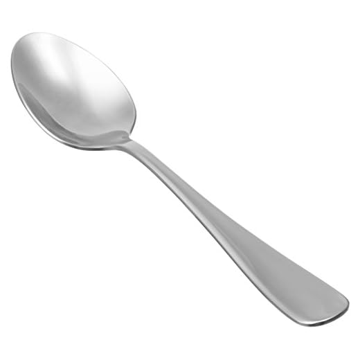 Amazon Basics Stainless Steel Dinner Spoons with Round Edge, Large Tablespoons, 7.9 inches, Pack of 12, Silver