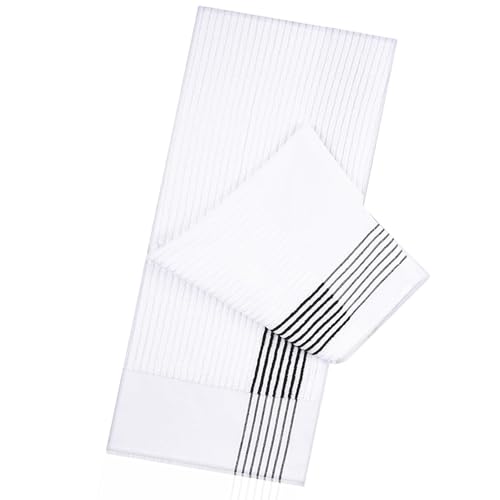 JUEQIQI Caddy Golf Towel 22 x 42 Extra Large Golf Towel Cotton Golf Caddy Towel Soft Camping Sport Towels with Stripe (1 White)