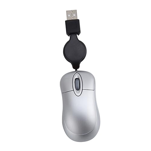 Ratón ergonómico portátil OSALADI con cable retráctil USB para evitar enredos 3