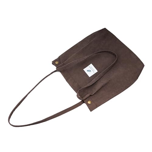 Image of Corduroy Tote Bag Cute Tote Bags for Women Shoulder Bag with Inner Pocket for Work Beach Travel and Shopping Grocery