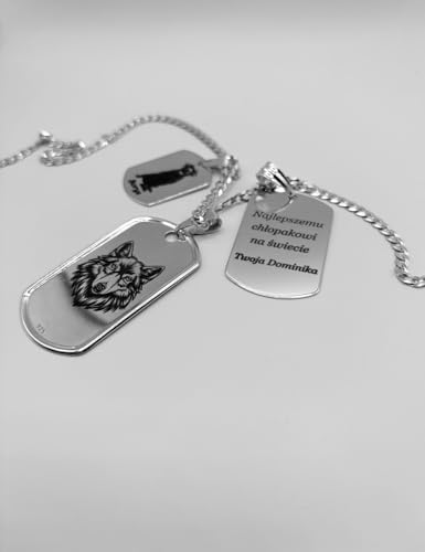 AMAR OPRAVA Ketten für Männer - Silber 925, Personalisierte Geschenke - Erkennungsmarke mit Gravur, Militär Silberkette Herren 60 cm Massiv 5 mm, Personalisierte Kette, Herren Schmuck