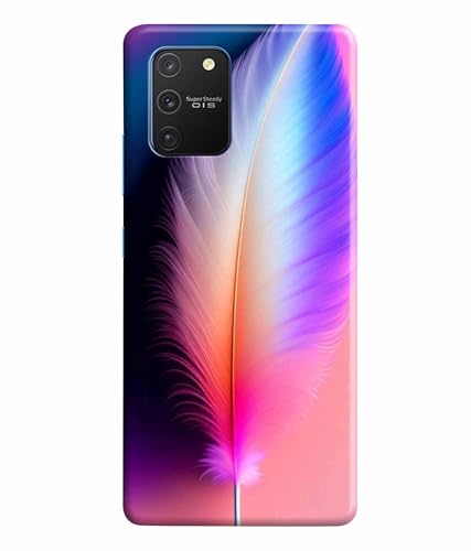 Image of Printed Hard Back Case Cover & Compatible for Samsung Galaxy S10 Lite | Colourful Feather (Multicolor) - D1181