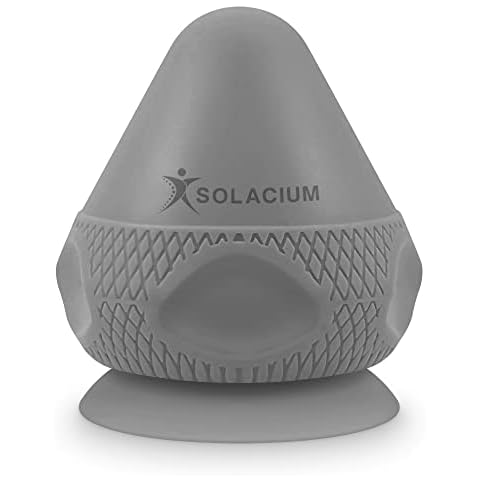 Solacium Mountable Massage Therapy Tool - Multi-Surface Suction Cup Wall Massage Tool for Sore Muscles, Myofascial Release, Stress Relief, Trigger Point and Deep Tissue Massage (Gray) Cover