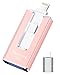 MFi Certified 256GB Flash Drive for iPhone iPad, Photo Stick for External Memory Storage, Easily Back Up and Save Photos Videos, USB Memory Stick Thumb Drive for iPhone/iPad/Android/PC(Rosepink)