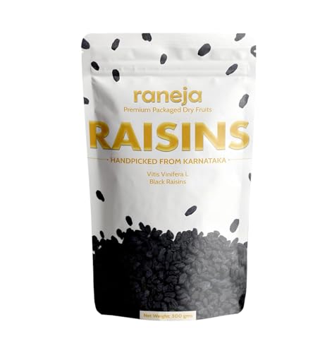 Image of Raneja Premium Afghani Seedless Black Raisins 300g | High in Antioxidant Kali Kishmish /Kismis Dry Fruits, Healthy Snacks | High in Antioxidants, Fiber & Potassium | Naturally Sweet & Tasty