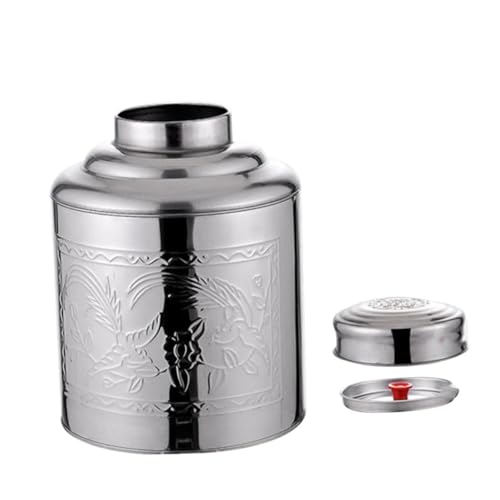 OFFSCH Barattolo Porta Tè Portatile in Acciaio Resistente Contenitore Ermetico per Foglie Sfuse Versatile per Zucchero Spezie e Alimenti Vari Design Compatto e Colori Freschi per Cucina