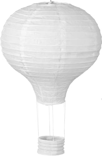 Farolillo de papel blanco (diámetro de 30 cm) – Globo aerostático decorativo para bodas, cumpleaños y fiestas