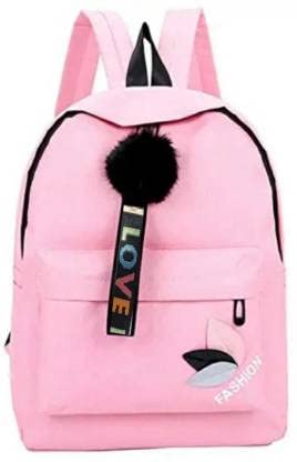 Latest Trendy Design Stylish Mini Laptop PU Leather Bags for Girls for College and School with 20L Capacity(Pink)