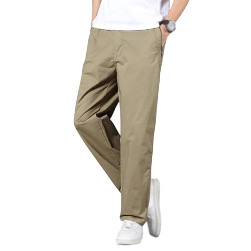 Puliam Easetactic -Flex Fit Zipper-Pocket Durable Pants,Men's Cotton Lightweight,Casual Large Size Twill Relaxed Pants