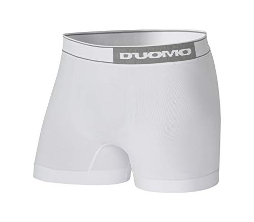 KIT COM 6 CUECAS BOXER SEM COSTURA EM MICROFIBRA Duomo 253, Branco/Chumbo, M