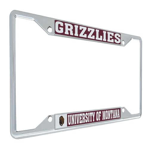 Desert Cactus University of Montana Grizzlies UM Griz UMont Car Accessories Metal License Plate Frame and Tag Holder for Front or Rear of Car (Mascot)