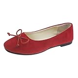 Red Ladies Fashionable Candy Colored Bowknot Shoes Spring