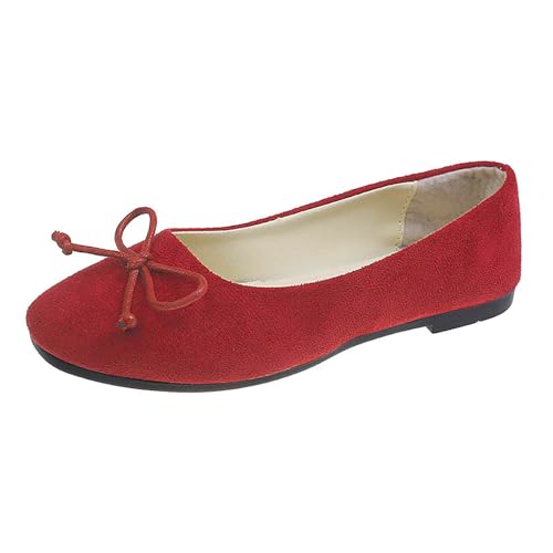 Red Ladies Fashionable Candy Colored Bowknot Shoes Spring