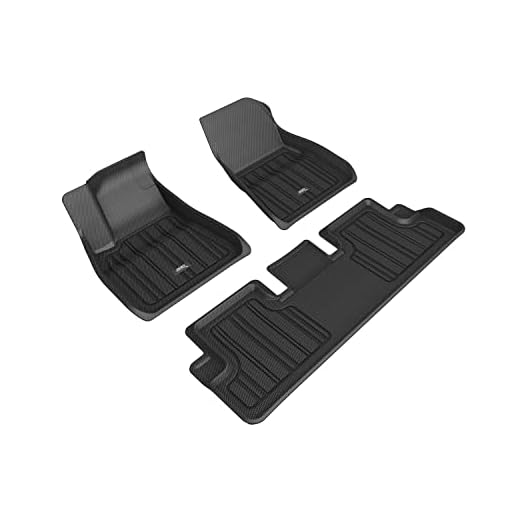 3D MAXpider Complete Set Custom Fit All-Weather Floor Mat for Select Tesla Model S Models - Classic Carpet (Black)