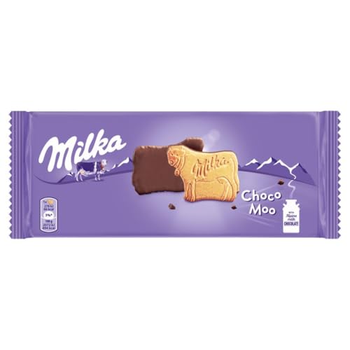 Milka Choco Moo Galletas en Forma de Vaca Recubiertas con Chocolate con Leche de los Alpes 120g
