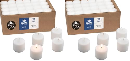 Image of Royal Imports Votive Candle, Unscented White Wax, Box of 72, for Wedding, Birthday, Party, Spa, Holiday & Home Decoration (10 Hour Burn Time) (Pack of 2)