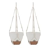 NINESHE 2er-Pack selbstbewässernde hängende Pflanzgefäße aus Kunststoff, abnehmbar, praktisch mit Wasserfenster, hängender Blumentopf zum Präsentieren von Pflanzen, Pothos, Philodendren
