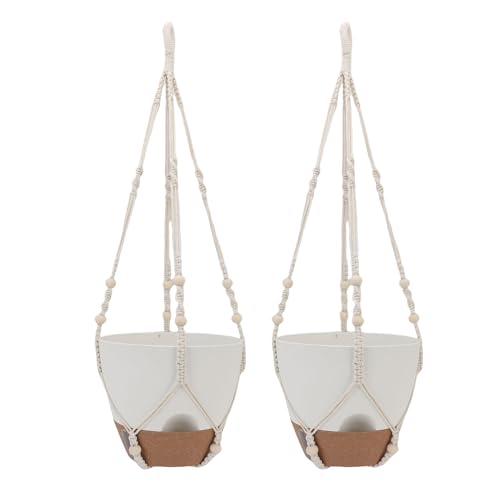 NINESHE 2er-Pack selbstbewässernde hängende Pflanzgefäße aus Kunststoff, abnehmbar, praktisch mit Wasserfenster, hängender Blumentopf zum Präsentieren von Pflanzen, Pothos, Philodendren