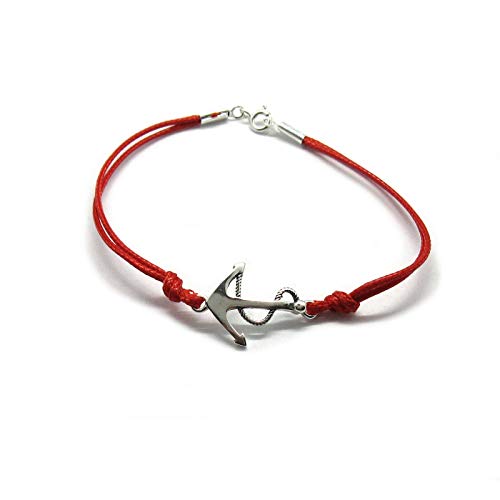 Bracelet ancre argent massif 925 hypoallergénique cordon