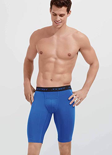 Jockey Men's Underwear Microfiber 13" Quad Short, Outrageous Blue, L #TOP3