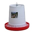 FARM-TUFF Hanging Poultry Feeder, 17lb Capacity - BPA-Free Plastic Chicken Feeder with Adjustable Feed Flow - Semi-Opaque Gravity-Fed Design for Backyard Flocks, Ducks & Turkeys