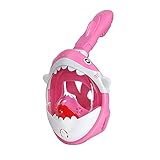 Swimming goggles Tauchmaske Kinder Schnorchelmaske Tauchmaske Anti-Fog und Anti-Leck-Technologie Faltbare Vollmaske mit 180° Sichtfeld und Anti-Beschlag-Mittel Haifischform