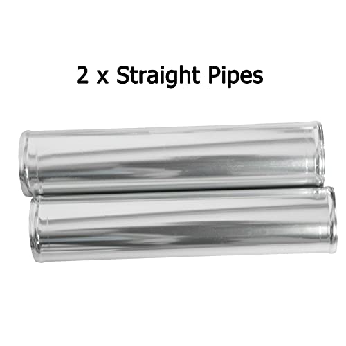 Aluminum Intercooler Hoses - Fin Front Mount with Silver Intercooler & 12pcs Chrome Hoses & 24pcs T-Bolt Clamps & Necessary Hardware - Image 6
