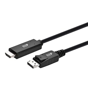 Monoprice DisplayPort 1.4 Cable to 8K HDMI – 8K@60Hz, Up to 32.4Gbps Bandwidth, 32AWG, 10 Feet, Black