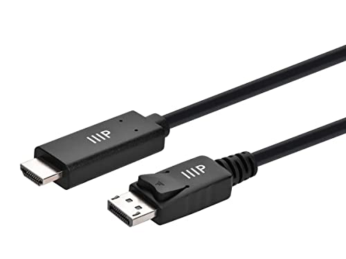 Monoprice DisplayPort 1.4 Cable to 8K HDMI - 10 Feet | 30AWG, 8K@60Hz, Up to 32.4Gbps Bandwidth, for Video Game Console, Gaming Monitor, Apple TV, or Laptop Computer by Monoprice - Used condition - CA$43.31