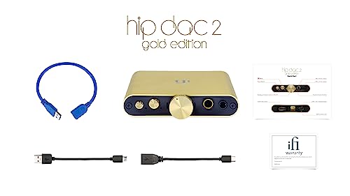 Image of iFi Hip-dac2 Gold Edition - Portable Balanced DAC Headphone Amplifier for Android, iPhone with USB Input Only /Outputs: 3.5mm Unbalanced / 4.4mm Balanced - MQA Decoder