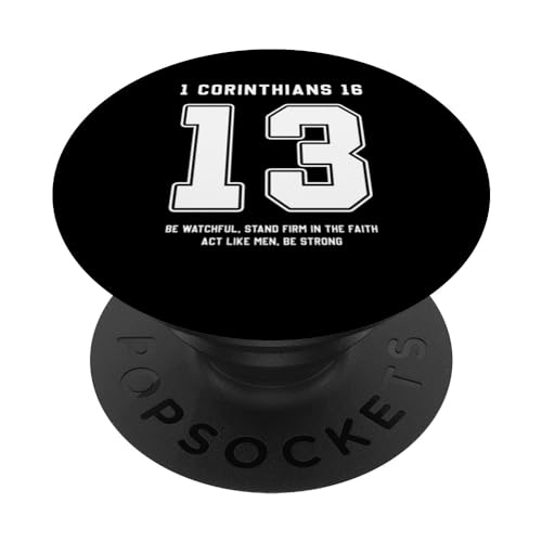 1 Corinthians 16:13 Bible Verse Team Sports Jersey Christian PopSockets Standard PopGrip