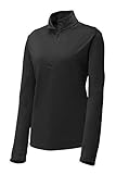 Clothe Co. Womens Lightweight Athletic Performance 1/4-Zip Pullover, Black, Large