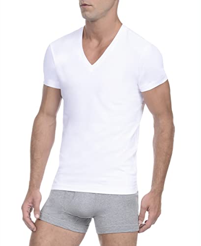 2(X)IST Mens Essential Cotton Slim Fit V-Neck T-Shirt 3-Pack3