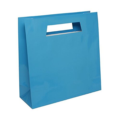 Blue Glossy Heavy Duty Die Cut Bags (15 x 15 x 5 1/2) with rectangular