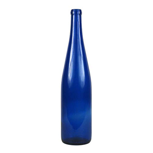 12-750 ml Cobalt Blue Hock Glass Wine Bottles for Your Bottle Tree