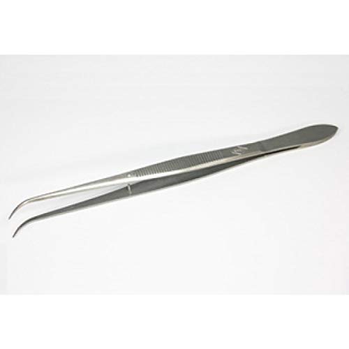 Weller Erem 23SAM160 Long Tweezers with Bent, Inside-Serrated Tips and Serrated Finger Grips for Secure Handling, 160mm