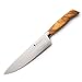 Produktbild KÜCHENSCHARF Profi Kochmesser 20 cm mit Olivenholzgriff - Ergonomisches Küchenmesser aus 100% Edelstahl für Profi- und Hobbyköche - ideal für Fleisch, Obst & Gemüse - Geschenkset