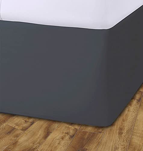 John Aird Elasticated Bed Valance Divan Base Cover Skirt (Grey, King)