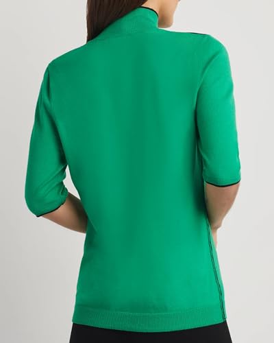 Image of Company Ellen Tracy Women's Women's Mock Neck Sweater, Carlee Elbow Sleeve Turtleneck Pullover Shirt Top