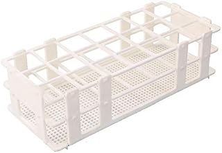 BIPEE Plastic Test Tube Rack for 30mm Tube, 21 Well, White,Detachable (21 Hole)