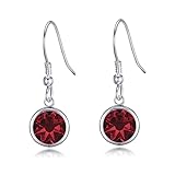 Philip Jones Dark Red Crystal Drop Earrings Created with Zircondia® Crystals