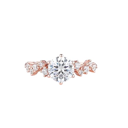 Aihpos Unique Round Cut Gemstone Engagement Rings For Women 10k 14k 18k Gold Vintage Wedding Ring Moissanite Cluster Bridal Ring Anniversary for her