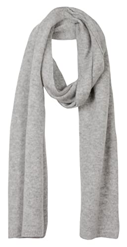 Bovari 100% Kaschmir Schal - Damen und Herren - Strick-Schal in Premium Qualität - kuschelweich und warm (Hellgrau)