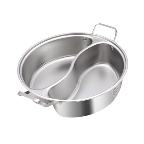 Shabu Shabu Divider Hot Pot Steamboat for Induction Cooktop Double Flavor Hotpot Divided Hot Pot for Camping Party Restaurant, M