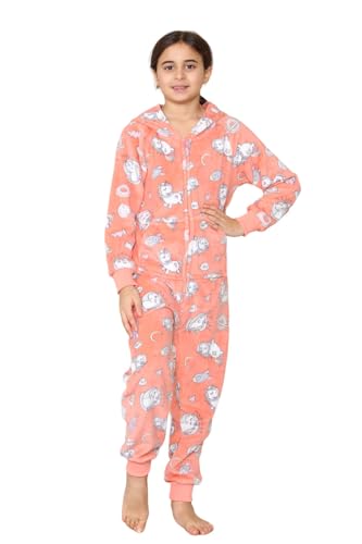 A2Z Kids Unicorn Print Onesie Pyjama Sets for Boys and Girls - E.Soft 931 Unicorn Peach._9-10