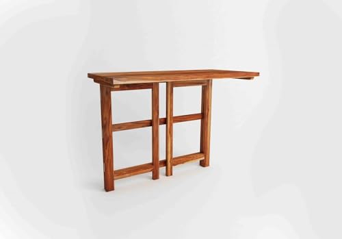 Image of Study Table for Students | Wooden Study Desk Table for Adults | Solid Sheesham Wood Laptop Computer Table for Home (Walnut Finish)