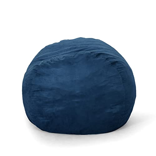 Great Deal Furniture Haley 6 Ft Faux Suede Microfiber Bean Bag (Blue) #TOP4